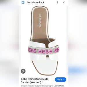 Bebe Rhinestone Slide Sandals Size 8